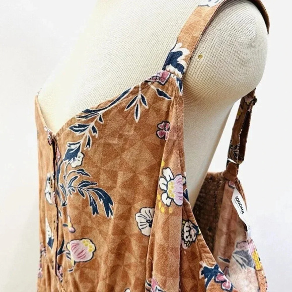 NWT SONOMA Women Sleeveless Pullover Brown Elastic Waist V-Neck Dress Size 4X - Picture 5 of 15